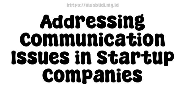 Addressing Communication Issues in Startup Companies