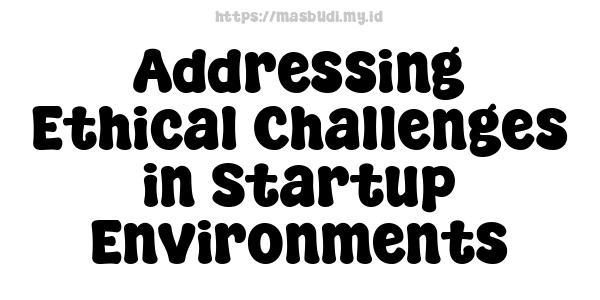 Addressing Ethical Challenges in Startup Environments