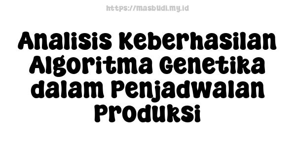 Analisis Keberhasilan Algoritma Genetika dalam Penjadwalan Produksi