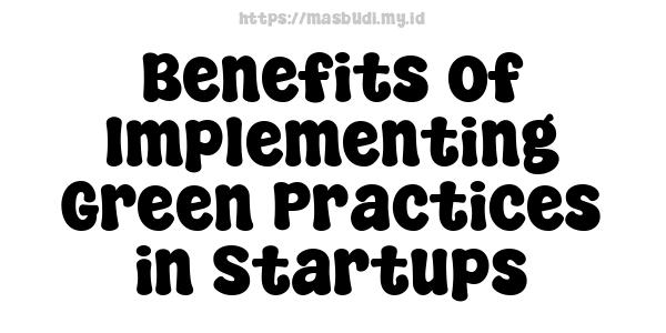 Benefits of Implementing Green Practices in Startups