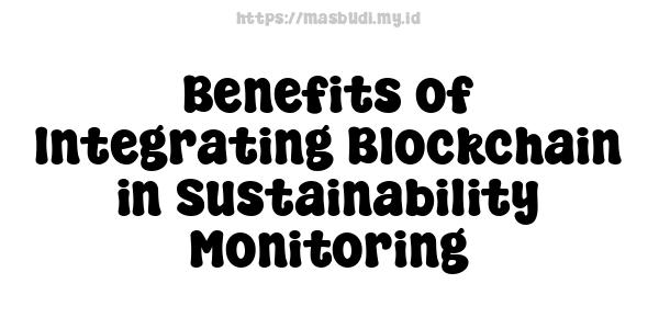 Benefits of Integrating Blockchain in Sustainability Monitoring