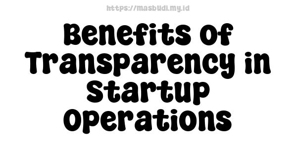 Benefits of Transparency in Startup Operations