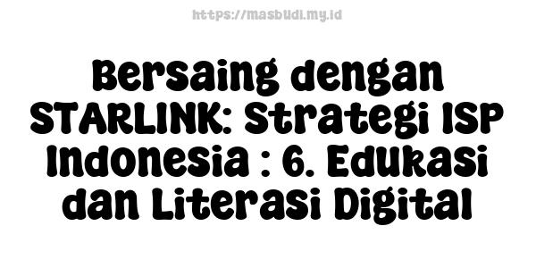 Bersaing dengan STARLINK: Strategi ISP Indonesia : 6. Edukasi dan Literasi Digital