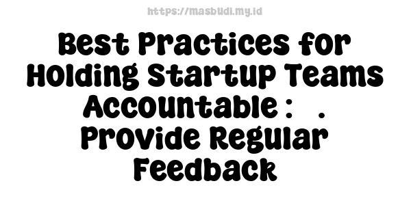 Best Practices for Holding Startup Teams Accountable : 3. Provide Regular Feedback