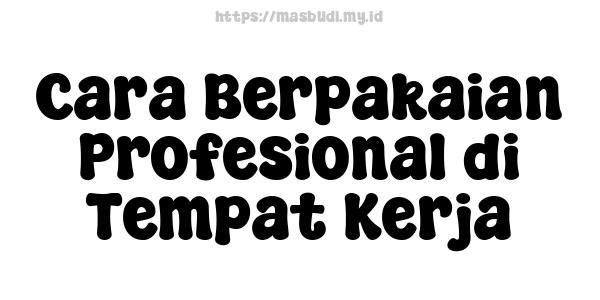 Cara Berpakaian Profesional di Tempat Kerja