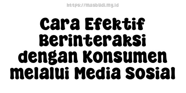 Cara Efektif Berinteraksi dengan Konsumen melalui Media Sosial