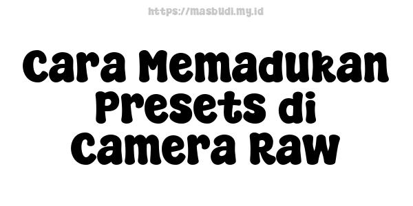 Cara Memadukan Presets di Camera Raw