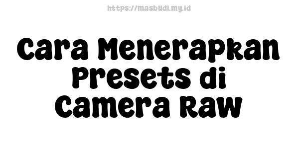 Cara Menerapkan Presets di Camera Raw