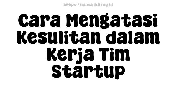 Cara Mengatasi Kesulitan dalam Kerja Tim Startup