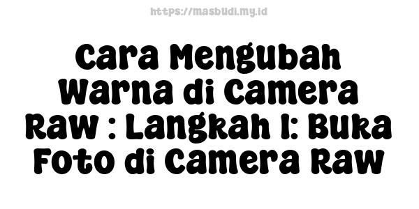 Cara Mengubah Warna di Camera Raw : Langkah 1: Buka Foto di Camera Raw