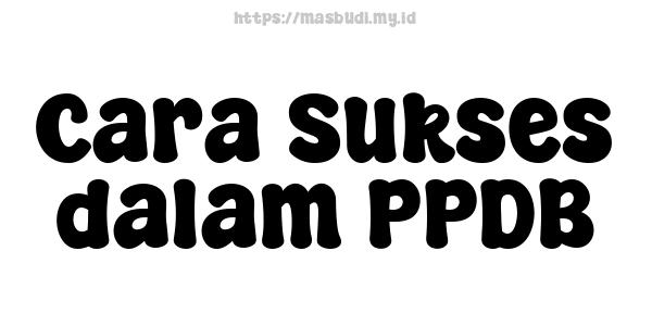 Cara Sukses dalam PPDB