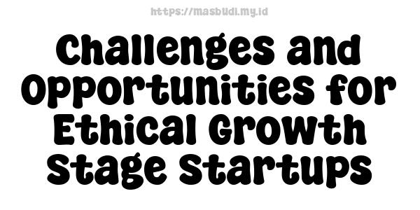 Challenges and Opportunities for Ethical Growth Stage Startups