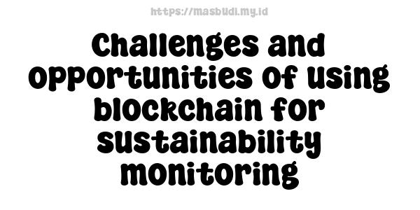 Challenges and opportunities of using blockchain for sustainability monitoring