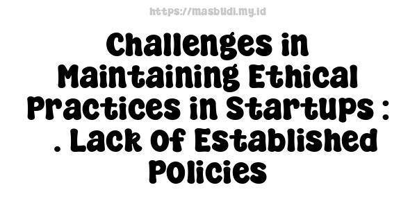 Challenges in Maintaining Ethical Practices in Startups : 3. Lack of Established Policies