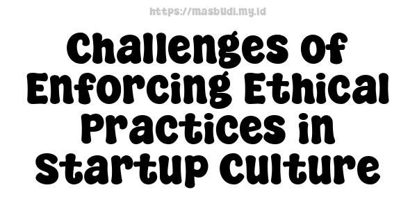 Challenges of Enforcing Ethical Practices in Startup Culture