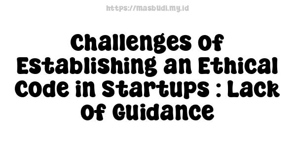 Challenges of Establishing an Ethical Code in Startups : Lack of Guidance