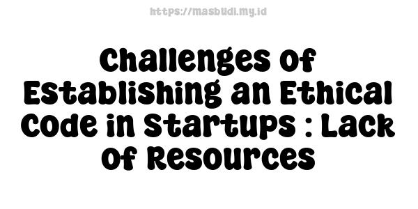 Challenges of Establishing an Ethical Code in Startups : Lack of Resources