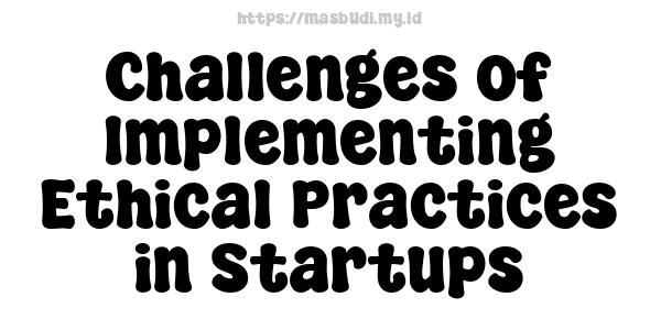 Challenges of Implementing Ethical Practices in Startups