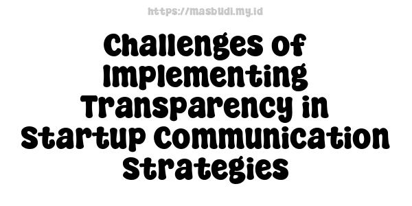 Challenges of Implementing Transparency in Startup Communication Strategies