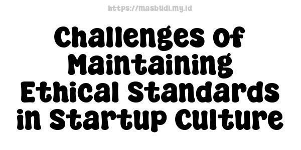 Challenges of Maintaining Ethical Standards in Startup Culture