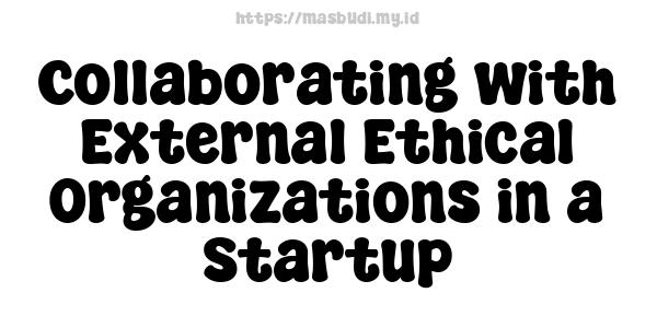 Collaborating with External Ethical Organizations in a Startup