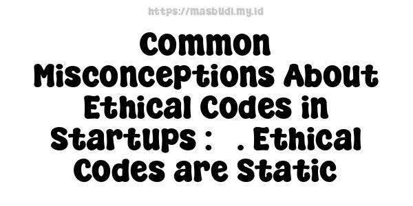 Common Misconceptions About Ethical Codes in Startups : 5. Ethical Codes are Static