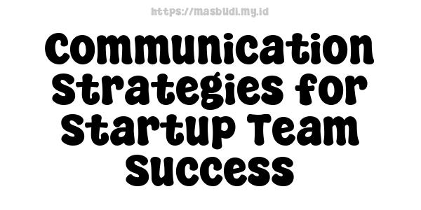 Communication Strategies for Startup Team Success