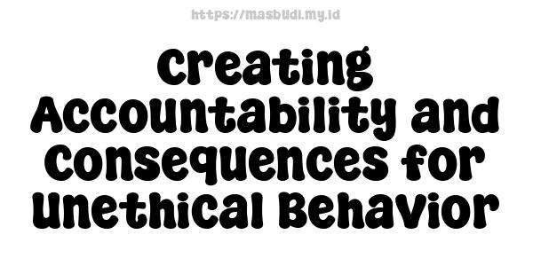 Creating Accountability and Consequences for Unethical Behavior