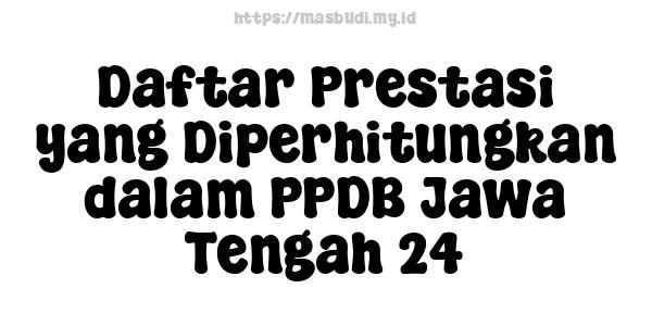 Daftar Prestasi yang Diperhitungkan dalam PPDB Jawa Tengah 24