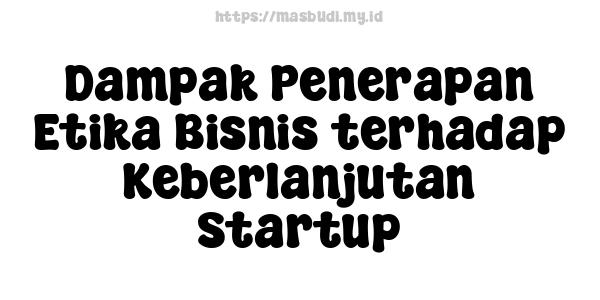 Dampak Penerapan Etika Bisnis terhadap Keberlanjutan Startup