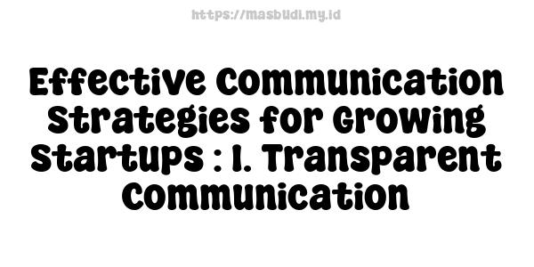 Effective Communication Strategies for Growing Startups : 1. Transparent Communication