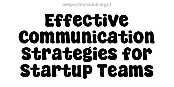 Effective Communication Strategies for Startup Teams