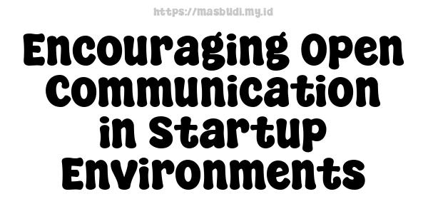 Encouraging Open Communication in Startup Environments