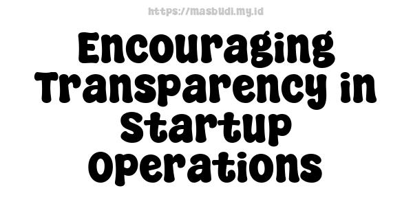 Encouraging Transparency in Startup Operations