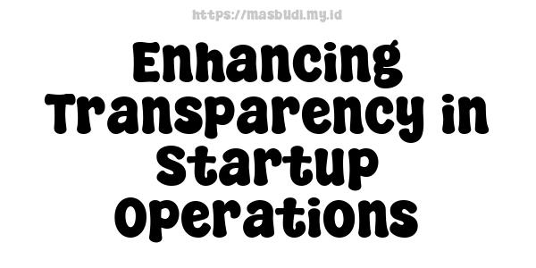 Enhancing Transparency in Startup Operations