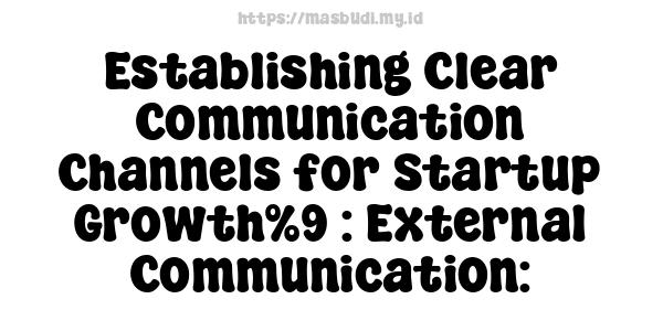 Establishing Clear Communication Channels for Startup Growth%9 : External Communication: