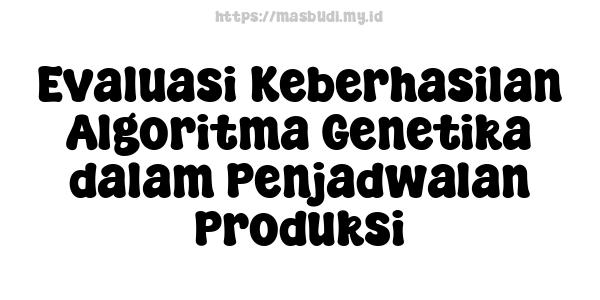 Evaluasi Keberhasilan Algoritma Genetika dalam Penjadwalan Produksi