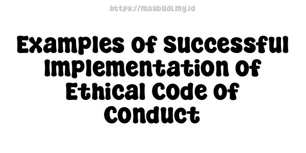 Examples of Successful Implementation of Ethical Code of Conduct