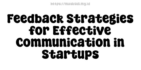 Feedback Strategies for Effective Communication in Startups