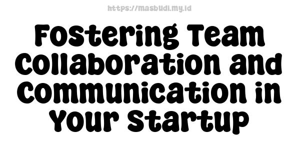 Fostering Team Collaboration and Communication in Your Startup