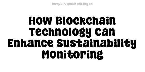 How Blockchain Technology Can Enhance Sustainability Monitoring