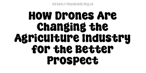 How Drones Are Changing the Agriculture Industry for the Better Prospect