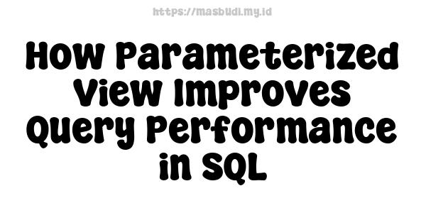 How Parameterized View Improves Query Performance in SQL