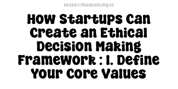 How Startups Can Create an Ethical Decision-Making Framework : 1. Define Your Core Values