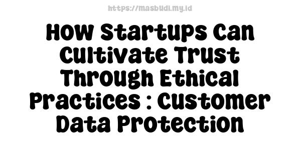 How Startups Can Cultivate Trust Through Ethical Practices : Customer Data Protection