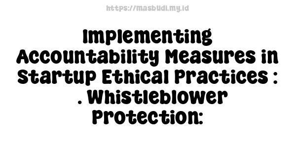 Implementing Accountability Measures in Startup Ethical Practices : 3. Whistleblower Protection: