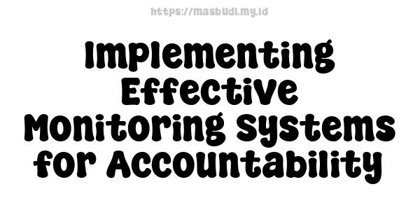 Implementing Effective Monitoring Systems for Accountability