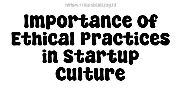 Importance of Ethical Practices in Startup Culture