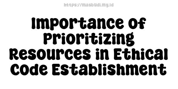 Importance of Prioritizing Resources in Ethical Code Establishment