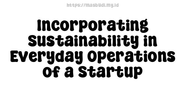 Incorporating Sustainability in Everyday Operations of a Startup